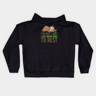 I'm not lazy, I just work hard to rest Kids Hoodie